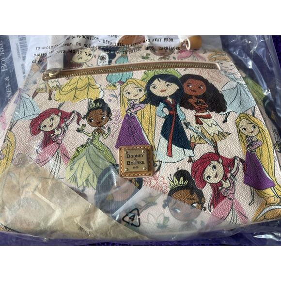 Dooney & Bourke Multi Princess Satchel Bag Disney Parks Animators Purse - Picture 8 of 8